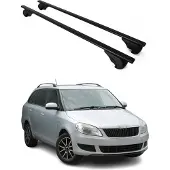 Omac Dachträger Grundtäger für Skoda Fabia mk2 Kombi 2007-2014 75kg Metall Schwarz 2x