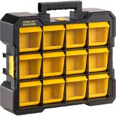 Stanley FATMAX Flip Bin Organizer, Kasten für Kleinteile, Kunststoff, Polycarbonat (PC), Schwarz, Gelb, 7 kg, 450 mm, 356 mm