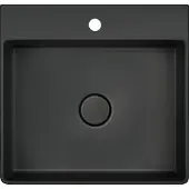 SYSTEMCERAM Aufsatzwaschbecken SANARA 50 in NIGRA mit keramischer Abdeckung / Spüle / Becken