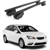 Omtec Dachträger Gepäckträger für Seat Ibiza 6J SW 2009-2016 ABE Aluminium Schwarz