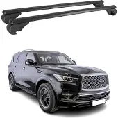Omac Dachträger für Infiniti QX80 2014-2025 Gepäckträger Grundträger Alu Schwarz 2x