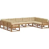 vidaXL Outdoor-Sofagarnitur 9 stk. Natur und Beige