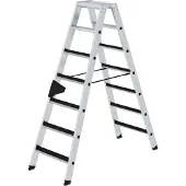 Proregal Stufen-Stehleiter beidseitig begehbar mit clip-step 2x7 Stufen