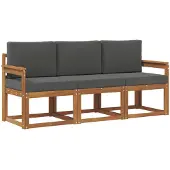 vidaXL Outdoor-Sofagarnitur 3 stk. Natur und Anthrazit