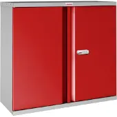 Phoenix SCL0891GRE Aufbewahrungsschrank Grau - 2 roter Türen und 1 Regal - mit elektronischem Schloss