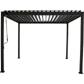 Mirador Pergola 88 Basic 3x3,6 m Stahl & Alu wasserdichte winterfeste freistehende Pavillon mit verstellbares Lamellendach Anthrazit More actions