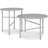 Bomoe Finn Beistelltisch ø 44x46cm + ø 53x36cm Grau 2tlg