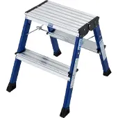 Krause Leiter 130082 Doppelklapptritt Rolly Blau 2x2 Stufen