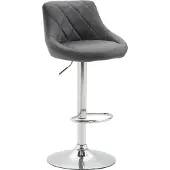 CLP Barhocker Lazio höhenverstellbar und 360 Grad drehbar | Farbe grau Gestell Farbe chrom