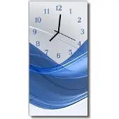 Tulup Glasuhr Wanduhr Küchenuhr Echt-Glas 30x60 Muster Blau