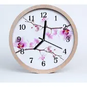 Tulup Holzuhr 30fi cm wanduhr - Orchidee Blumen