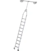 MUNK Günzburger Steigtechnik MUNK Aluminium-Regalleiter für Doppelregal drehbar 10 Stufen