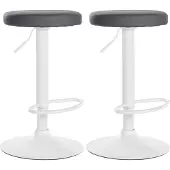 CLP 2er Set Barhocker Ponte Kunstleder höhenverstellbar und drehbar | Farbe grau Material Gestell Metall matt weiss