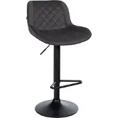 CLP Barhocker höhenverstellbar, Barstuhl Kasson drehbar mit Rückenlehne, modern schwarz Material Samt