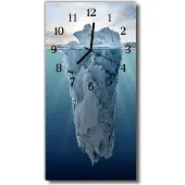 Tulup Glasuhr Wanduhr Küchenuhr Echt-Glas 30x60 Gletscher Blau