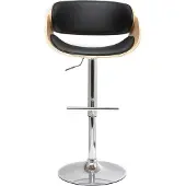 Miliboo - Design-Barhocker Schwarz und helles Holz BENT