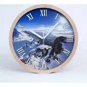 Tulup Holzuhr 25fi cm wanduhr - weiße Spitzen - Tatra-Gipfel