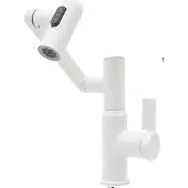 OEM Wasserhahn mit schwenkbarem Auslauf, LED-Temperaturanzeige, drei Wasserauslassmodi, Messingkonstruktion, WEISS