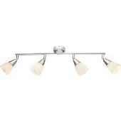 Globo Lighting Strahler Metall verchromt, Glas opal, beweglich, LxBxH: 600x80x190mm, exkl. 4x E14 40W 230V