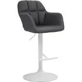 CLP Barhocker Natoma Kunstleder schwarz/Metall matt weiss