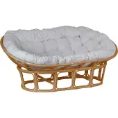 MiaMöbel Sofa Rattan 165 cm Modern 100% Baumwolle Rattan Honig