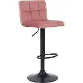 TPFLiving Barhocker Fani Gestell schwarz Samt Pink