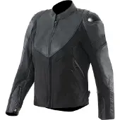 Dainese Iperattiva Damen Schwarz Leder-/Textil Motorradjacke Größe 44