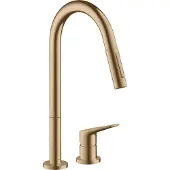 Hansgrohe 2-Loch Einhebel-Spültischmischer AXOR CITTERIO DN 15, mit Ausziehbrause brushed bronze brushed bronze