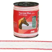 AKO Weidezaunband TopLine Plus weiß/rot, 200 m Länge, 20 mm breit