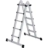 MUNK Günzburger Steigtechnik MUNK Teleskopleiter mit Traverse 4x5 Sprossen