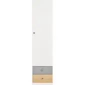 Lomadox 1-türiger Kleiderschrank in Eiche mit weiß und grau PINETO-133