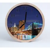 Tulup Holzuhr 30fi cm wanduhr - Bridge City-Stadt