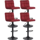 CLP 4er Set Barhocker Feni Samt rot
