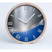 Tulup Holzuhr 25fi cm wanduhr - weiße Spitzen - Metall Abstraktion