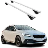 Omtec Dachträger Grundtäger für Volvo V40 2012-2019 75kg Metall Silber 2 tlg