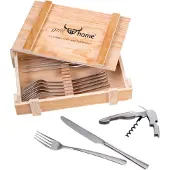Gräwe Grill-/Tafelbesteck SYLT in Holzkiste, mit Flaschenöffner