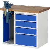 RAU Werkbank Modell 7510 mit 4 Schubladen und Schrank BxTxH 1000x900x840mm