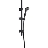 Invena Schwarzes Duschset mit dunkler Stange