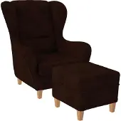 SUPELLEX Sofia Relaxsessel mit Hocker – Texas Schoko