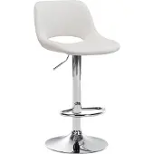 CLP Barhocker Camden Samt drehbar und höhenverstellbar creme Material Gestell Metall in Chromoptik