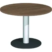Geramöbel Konferenztisch Tellerfuß, Kreisform, feste Höhe, D-1000x720, Nussbaum