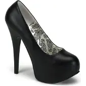 Bordello TEEZE-06 High Heel Plateau-Pumps Schwarz Kunstleder