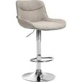CLP Barhocker Vonore Stoff Höhenverstellbar Und 360 Grad Drehbar taupe Gestell Farbe chrom