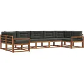vidaXL Outdoor-Sofagarnitur 7 stk. Natur und Anthrazit