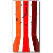 Tulup Glasuhr Wanduhr Küchenuhr Echt-Glas 30x60 Streifen Mehrfarbig