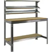 Proregal Werkbank BUFFALO mit Frontablage | HxBxT 84x120x61cm | Traglast 600kg | Grau