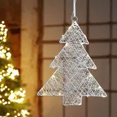 Gravidus LED Mini-Tannenbaum aus Metall, schimmernd und weiß
