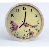 Tulup Holzuhr 30fi cm wanduhr - Blumen Blumen