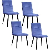 HTI Salinas Esszimmerstuhl Samt 4er Set, 44,5 cm breit, 60 cm tief, 90 cm hoch