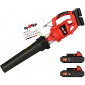 Grafner Akku Turbinen Laubbläser mit 40 Volt (2x 20V), 2x 2,0 Ah Lithium-Ionen Akku, 2 Stufen Drehzahlregulierung, hochwertiger Digital-Motor, Anti-Vibrationsgriff, incl. Akkus und Schnell-Ladegerät